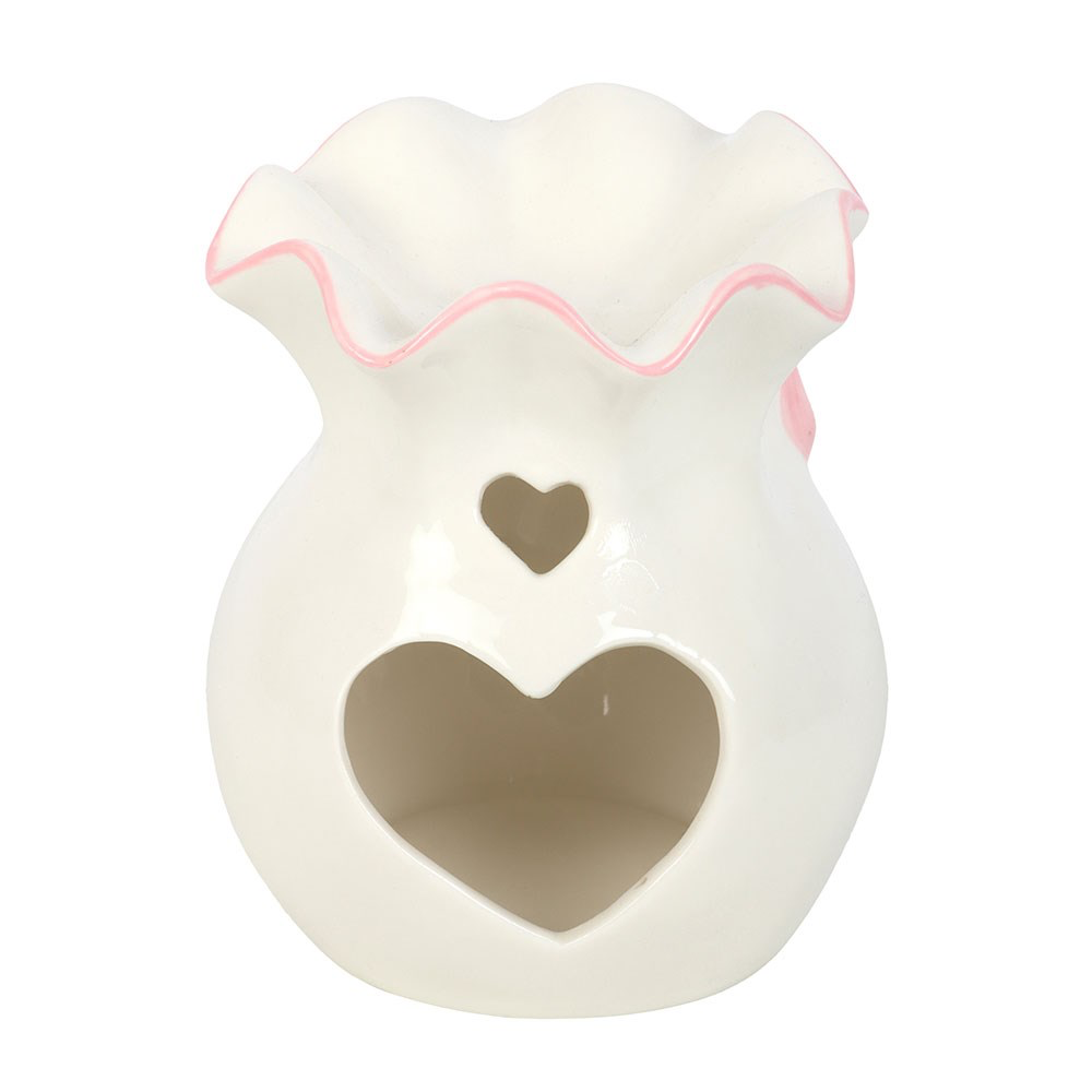 White & Pink Bow Ceramic Wax Melter