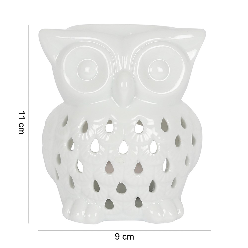 White Ceramic Owl Wax Melter