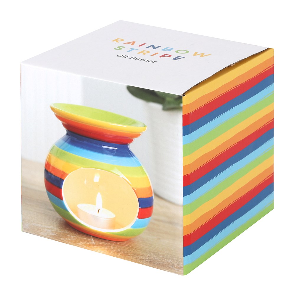 Ceramic Rainbow Striped Wax Melter