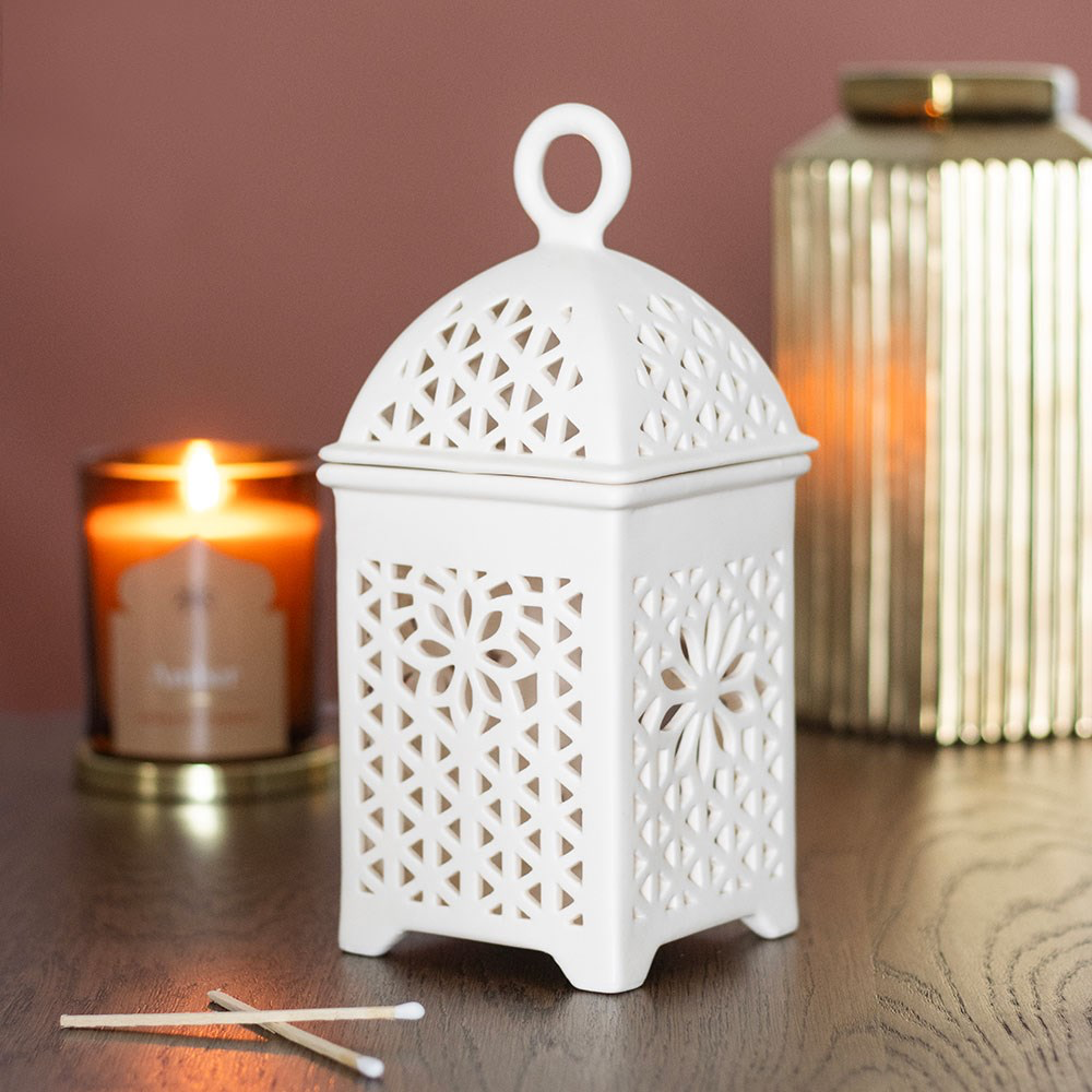 White Ceramic Multi Purpose Lantern Wax Melter