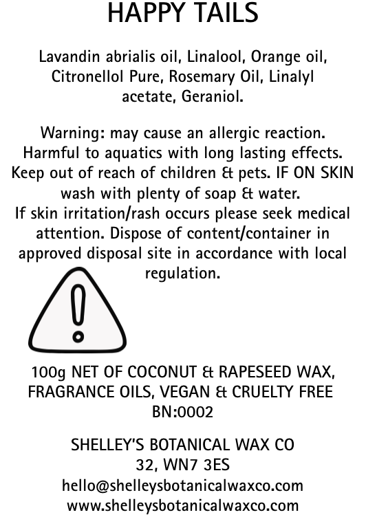 Happy Tails Pet Vegan Wax Melt 100g