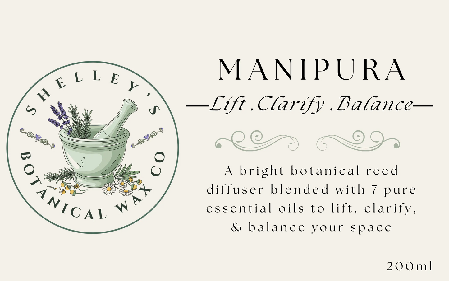 200ml Botanical Reed Diffuser – Apothecary Style