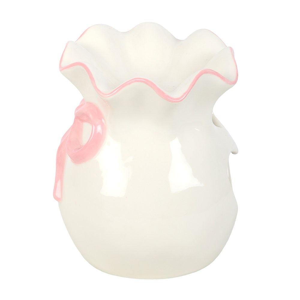 White & Pink Bow Ceramic Wax Melter