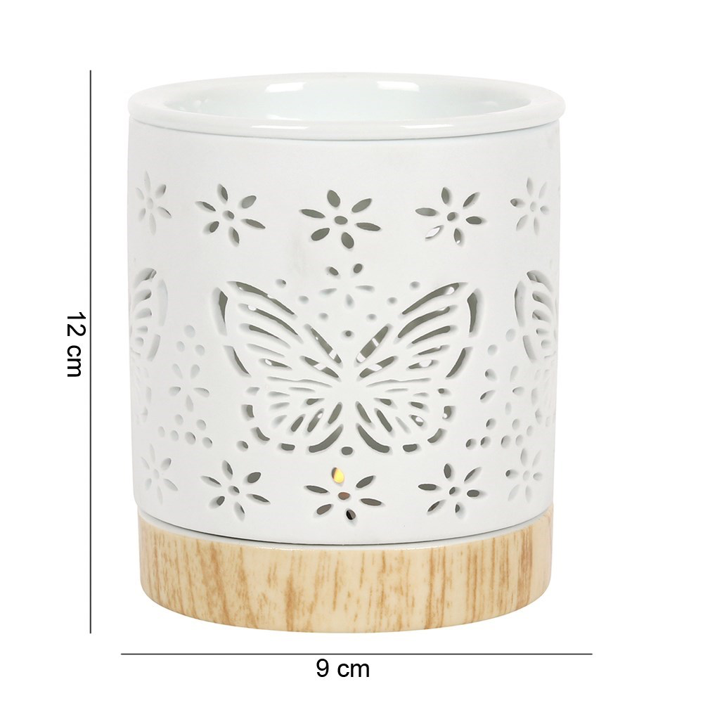 White Ceramic Butterfly Wax Melter