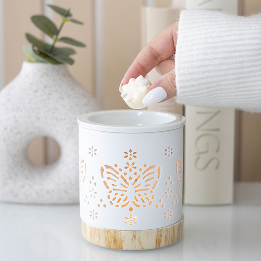White Ceramic Butterfly Wax Melter