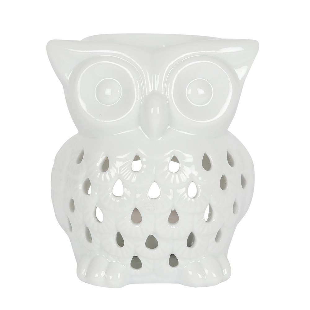 White Ceramic Owl Wax Melter