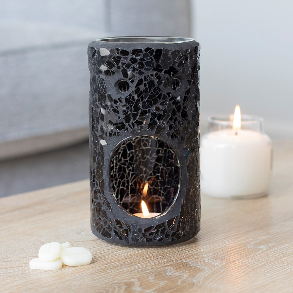 Black Crackle Glass Wax Melter