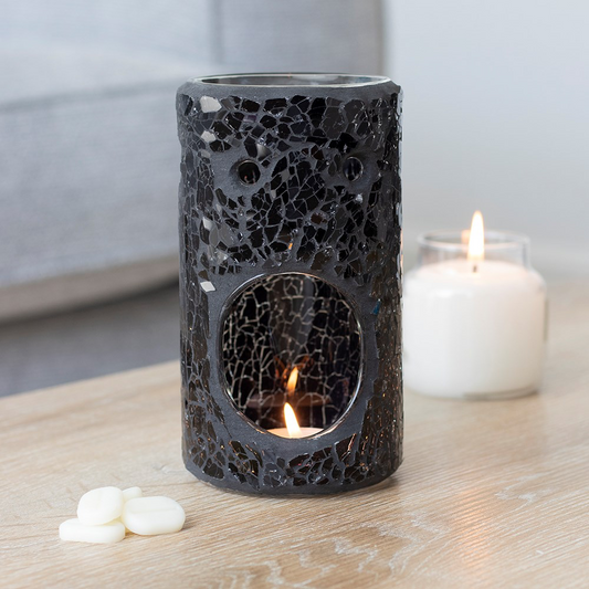 Black Crackle Glass Wax Melter