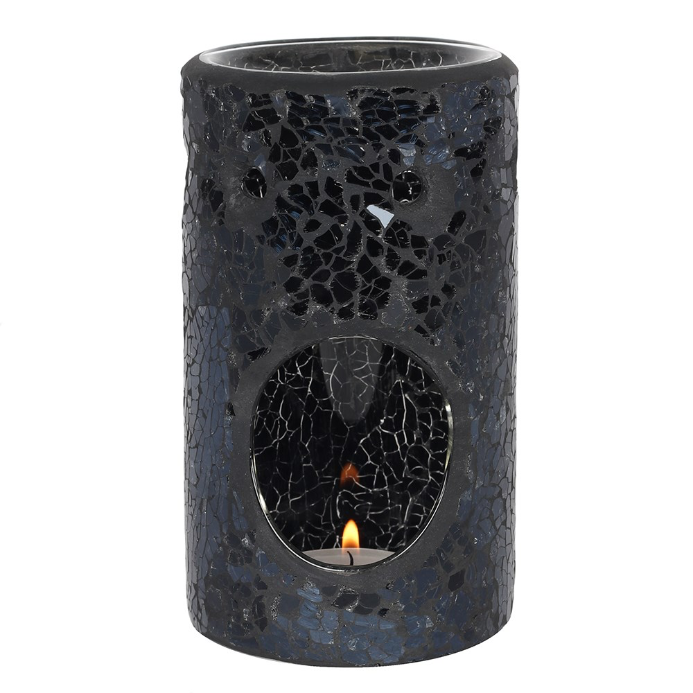 Black Crackle Glass Wax Melter