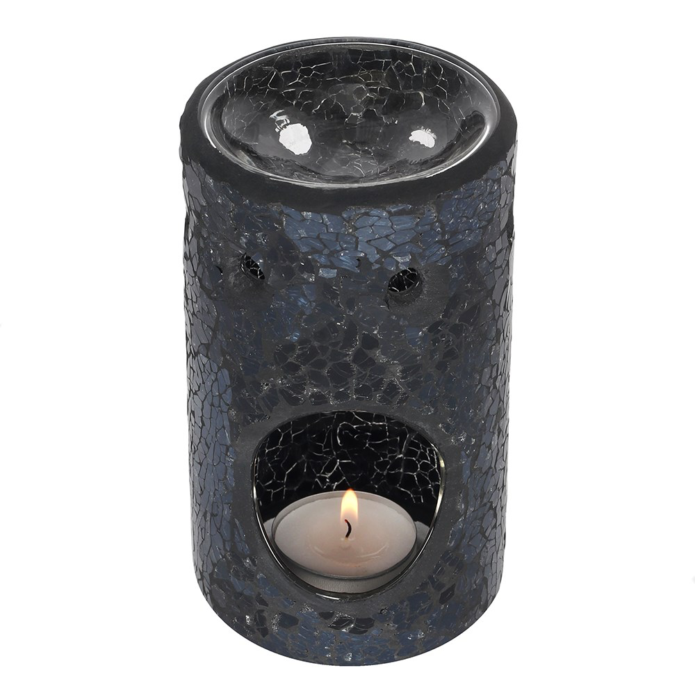 Black Crackle Glass Wax Melter