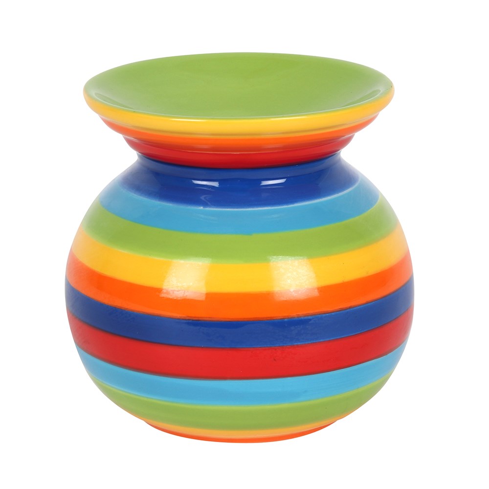 Ceramic Rainbow Striped Wax Melter
