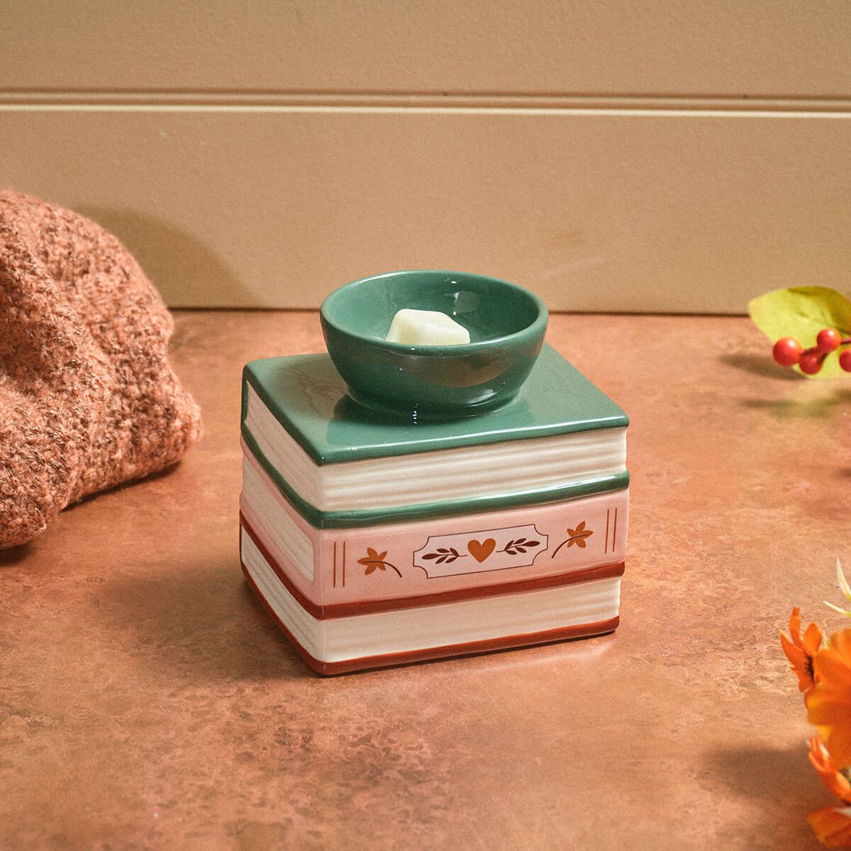Ceramic Cosy Chapter Book Stack Wax Melter