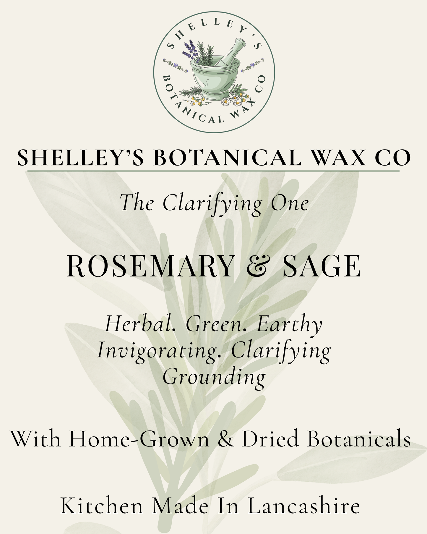 Rosemary & Sage Vegan Wax Melt