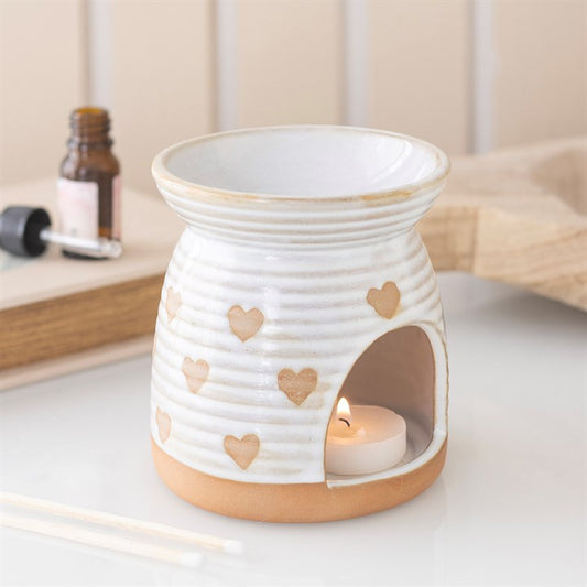 Terracotta Heart Ceramic Shabby Chic Wax Melter