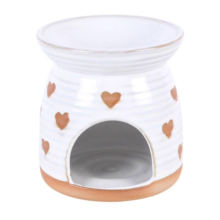 Terracotta Heart Ceramic Shabby Chic Wax Melter