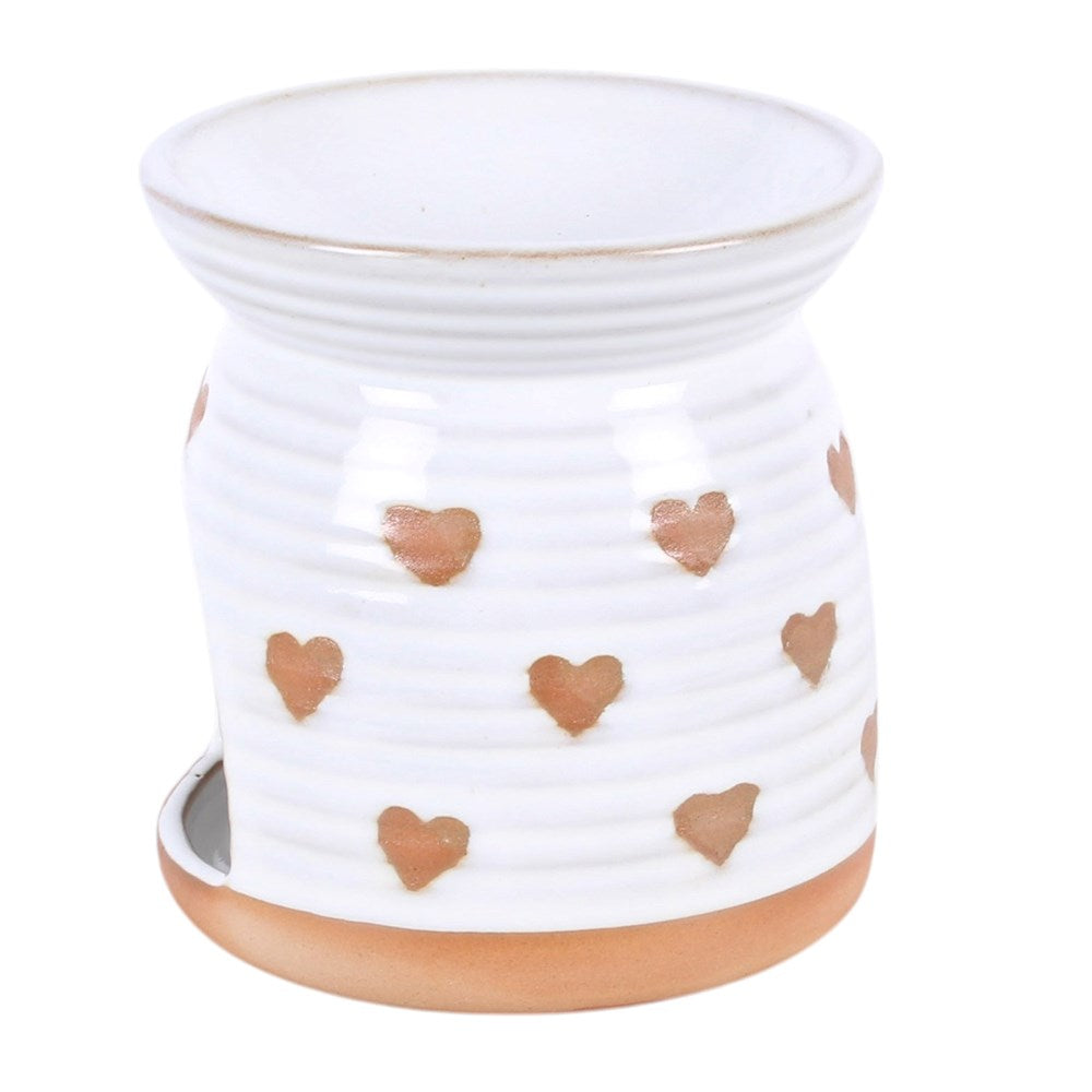 Terracotta Heart Ceramic Shabby Chic Wax Melter