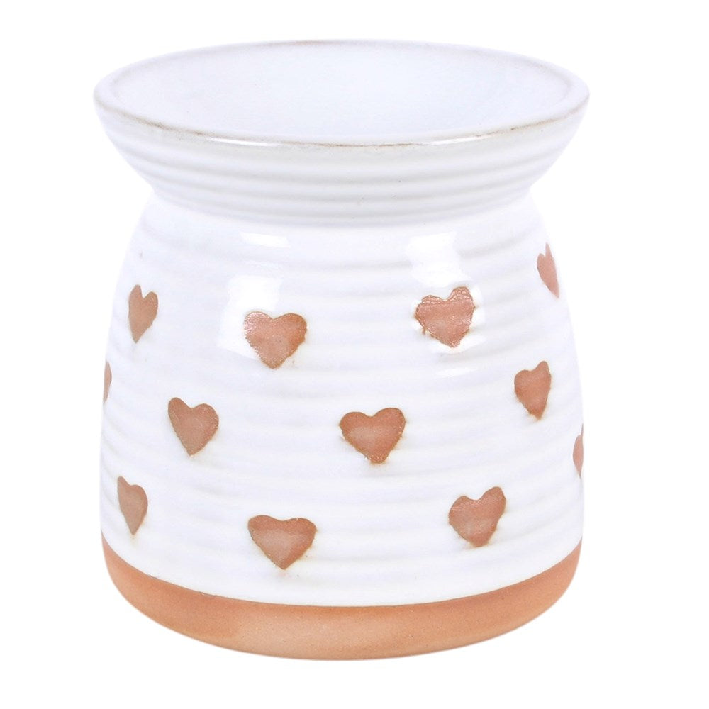Terracotta Heart Ceramic Shabby Chic Wax Melter