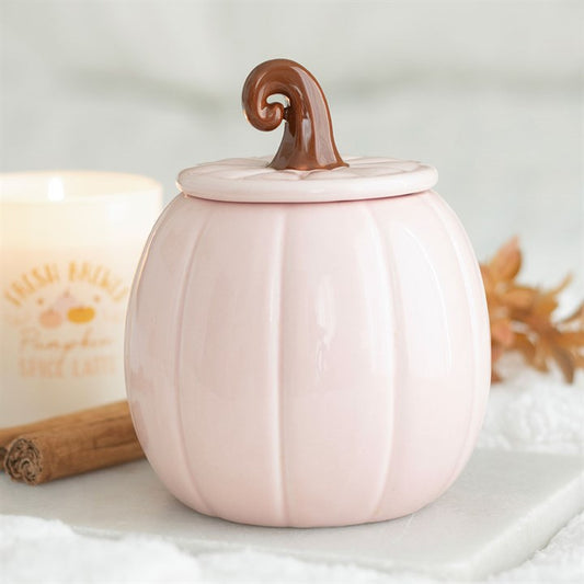 Ceramic Pink Curly Top Pumpkin Wax Melter