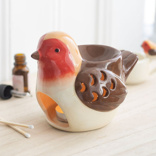 Ceramic Robin Bird-Shaped Wax Melter