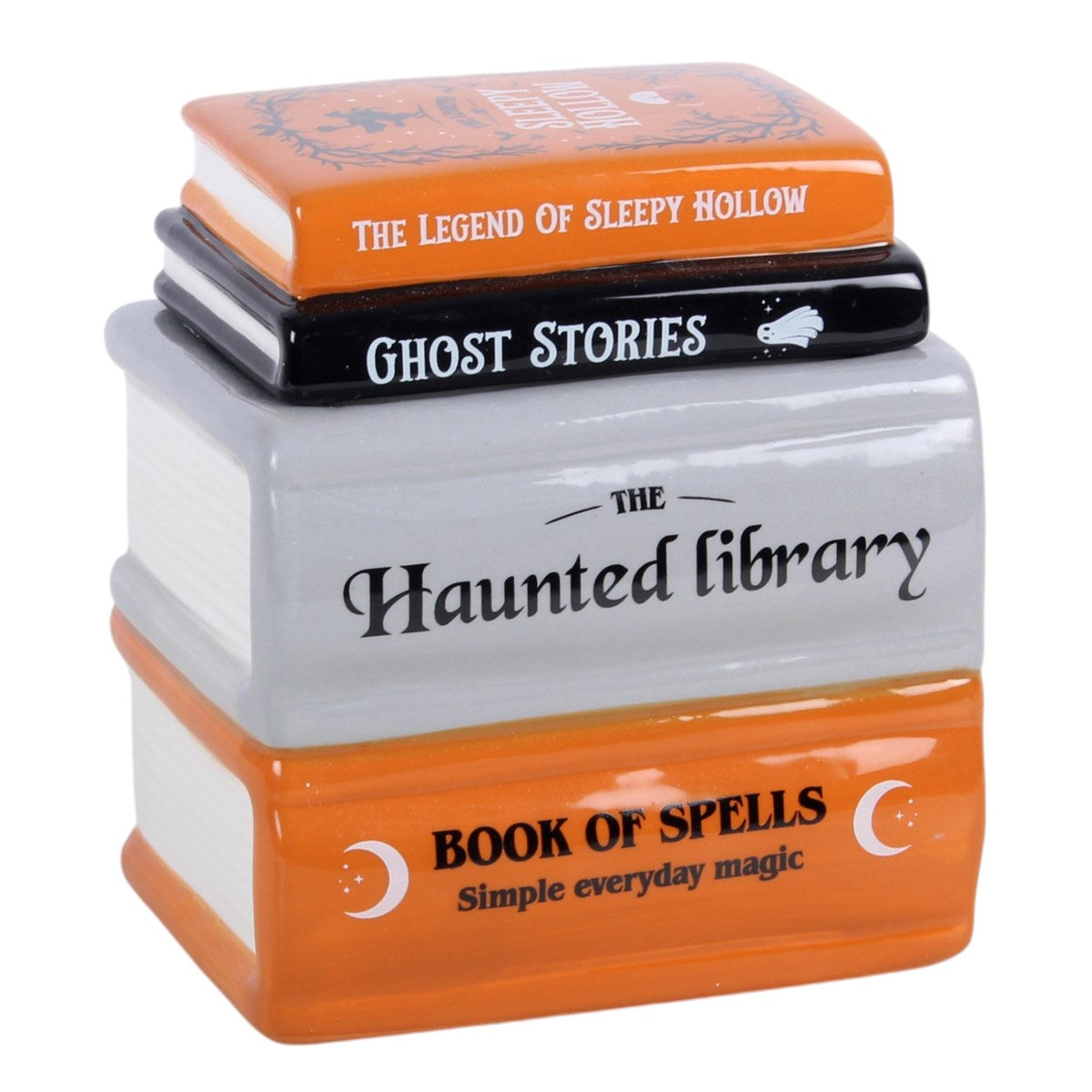 Ceramic Haunted Library Book Stack Wax Melter