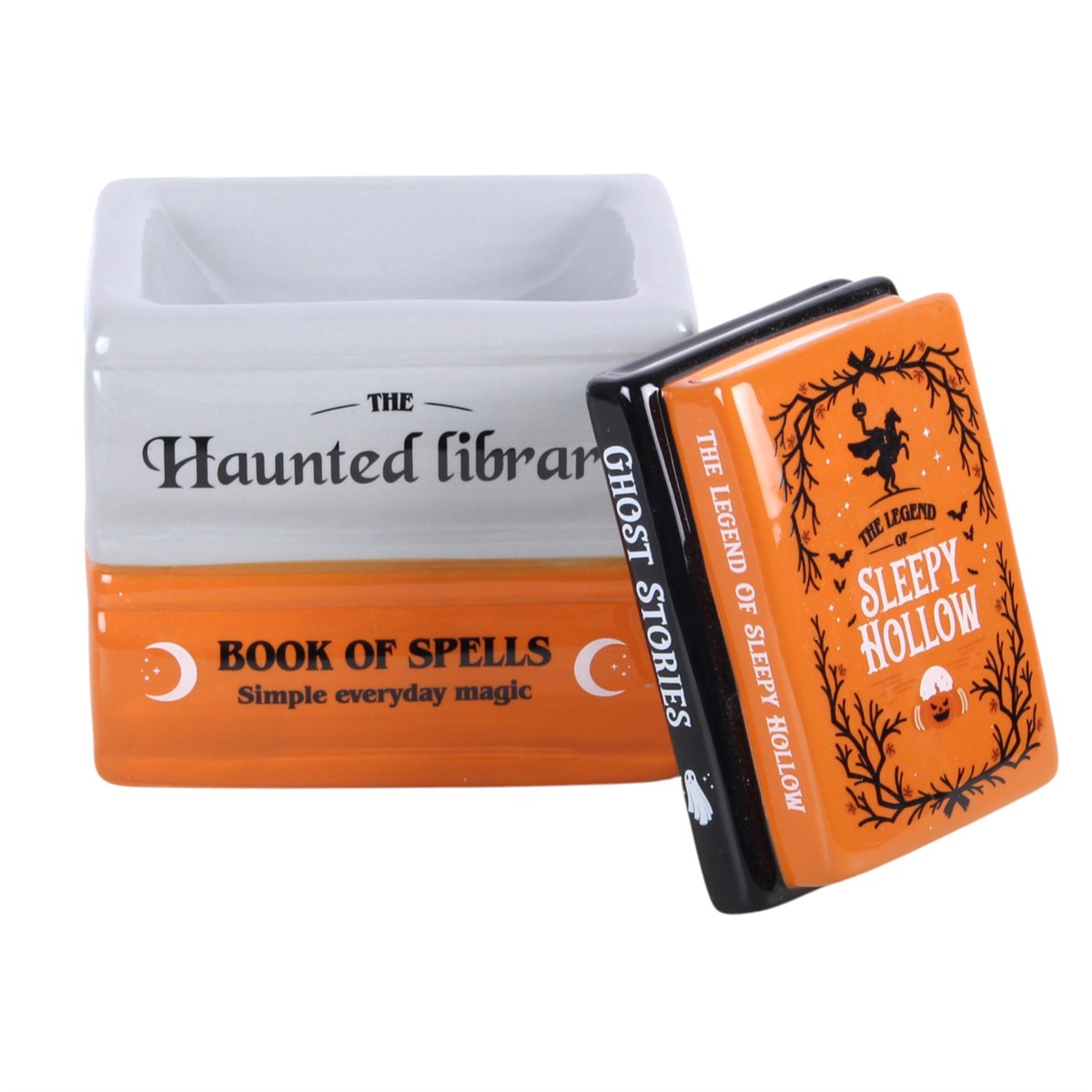 Ceramic Haunted Library Book Stack Wax Melter
