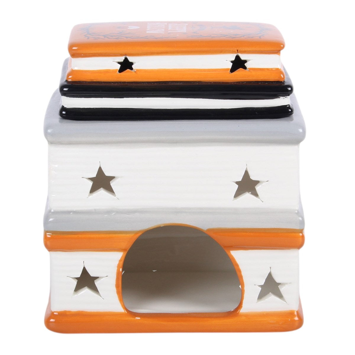Ceramic Haunted Library Book Stack Wax Melter