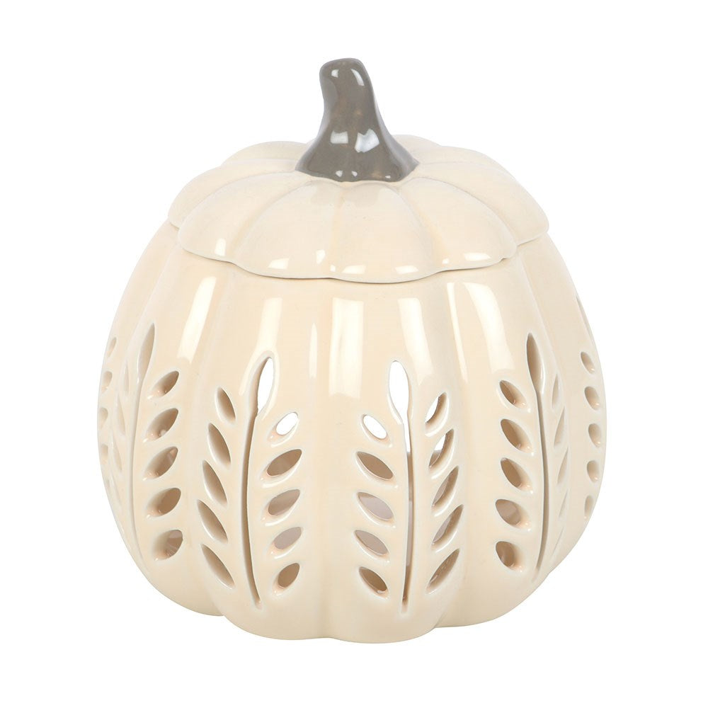 Ceramic Cream Leaf Cut Out Wax Melter
