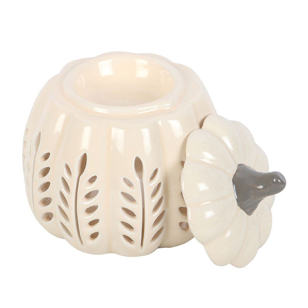 Ceramic Cream Leaf Cut Out Wax Melter