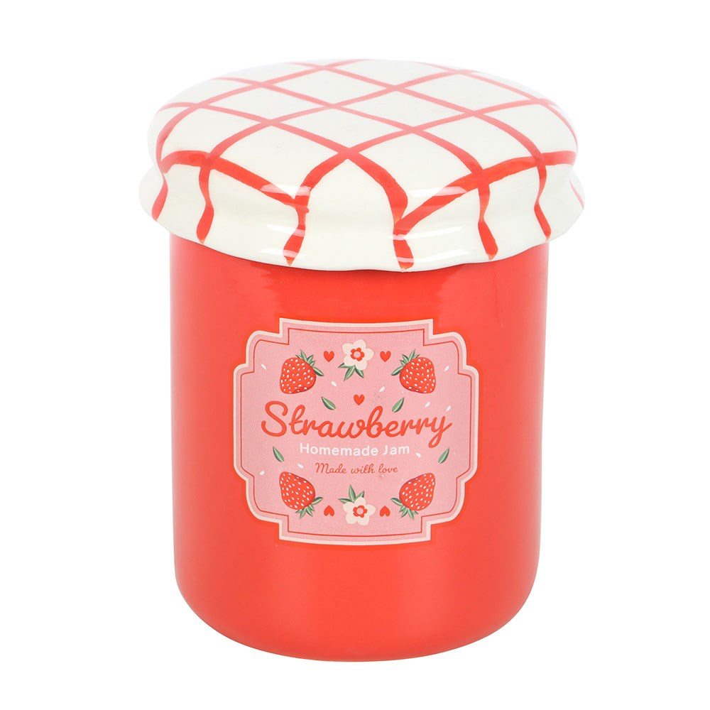 Ceramic Strawberry Jam Jar Shaped Novelty Wax Melter