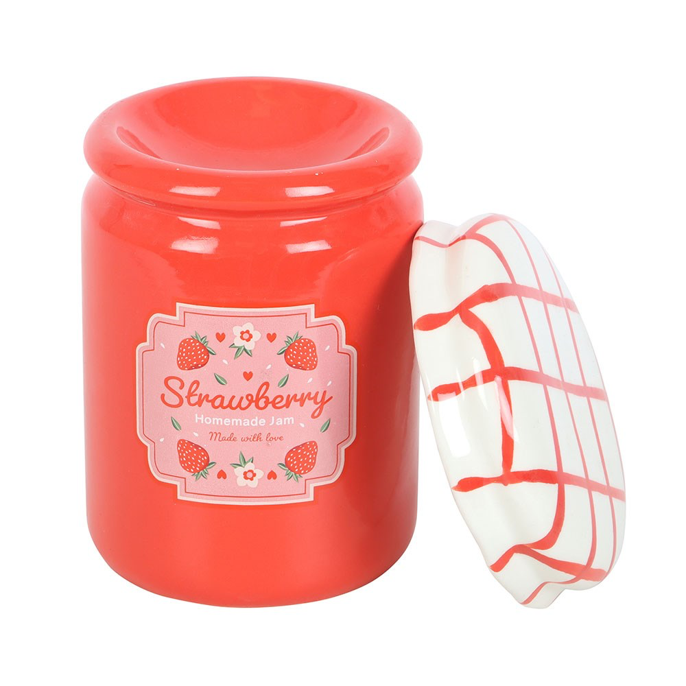 Ceramic Strawberry Jam Jar Shaped Novelty Wax Melter