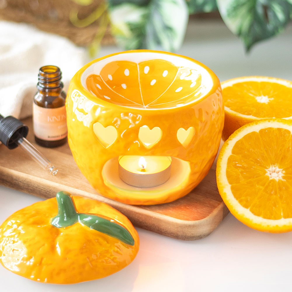 Ceramic Jaffa Orange Shaped Novelty Wax Melter
