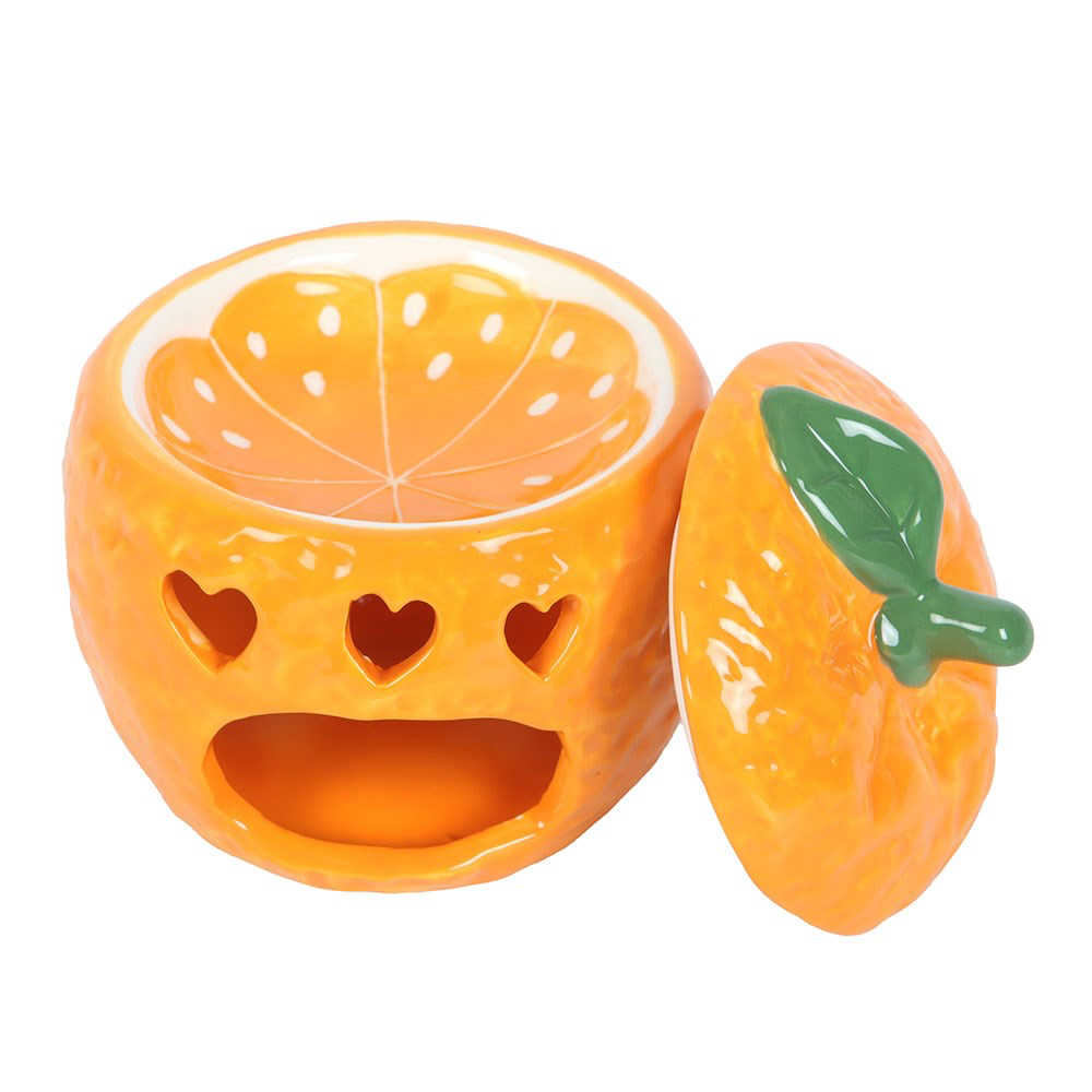Ceramic Jaffa Orange Shaped Novelty Wax Melter