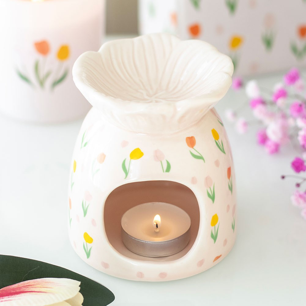 Ceramic Tulip Printed Wax Melter