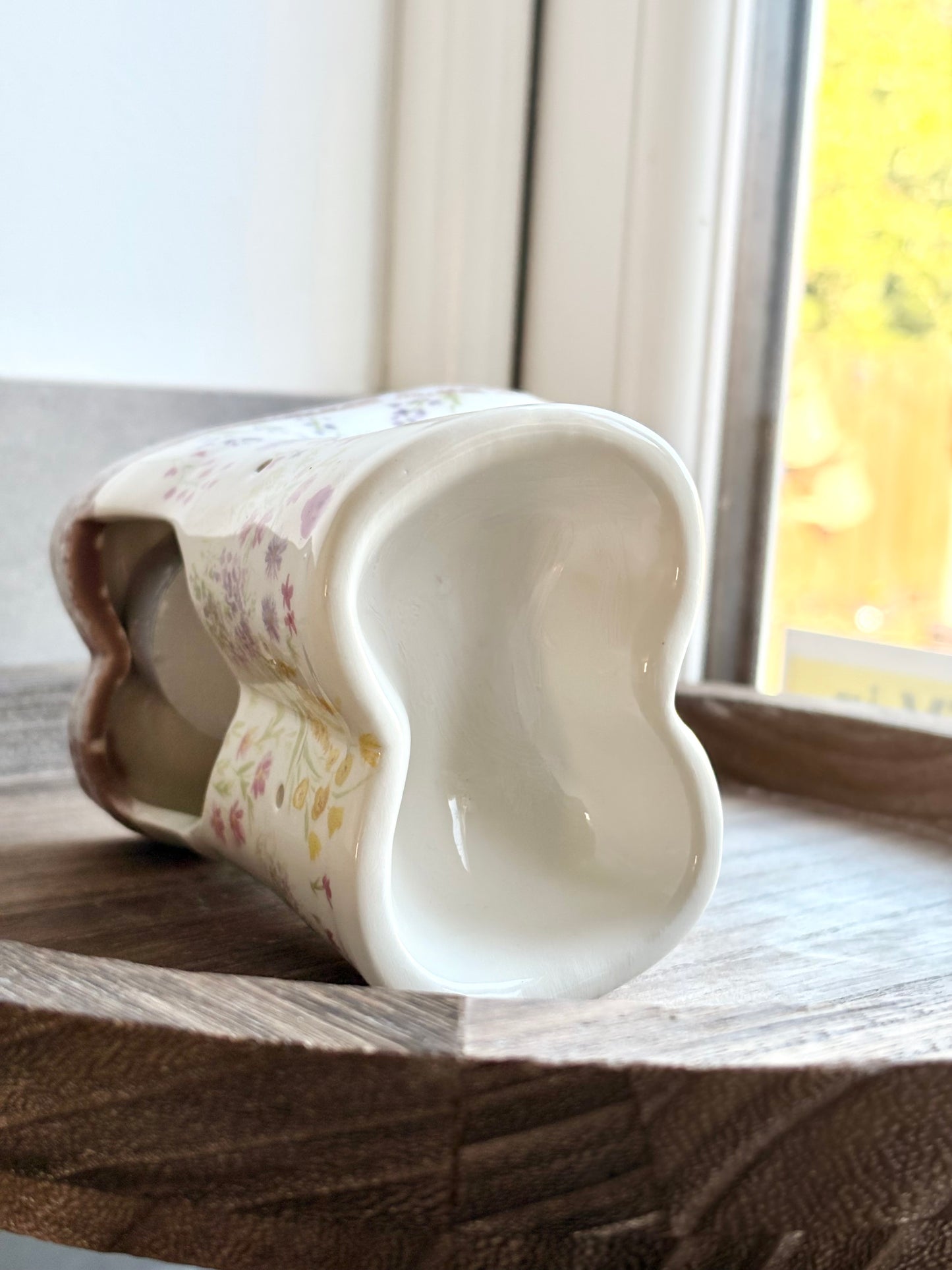 Floral Ceramic Wellington Boot Novelty Wax Melter